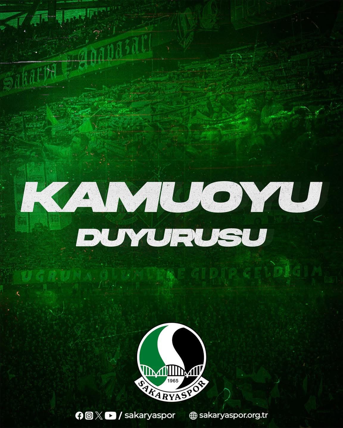 Sakaryaspor Kulübü Resmî Açıklama Yaptı