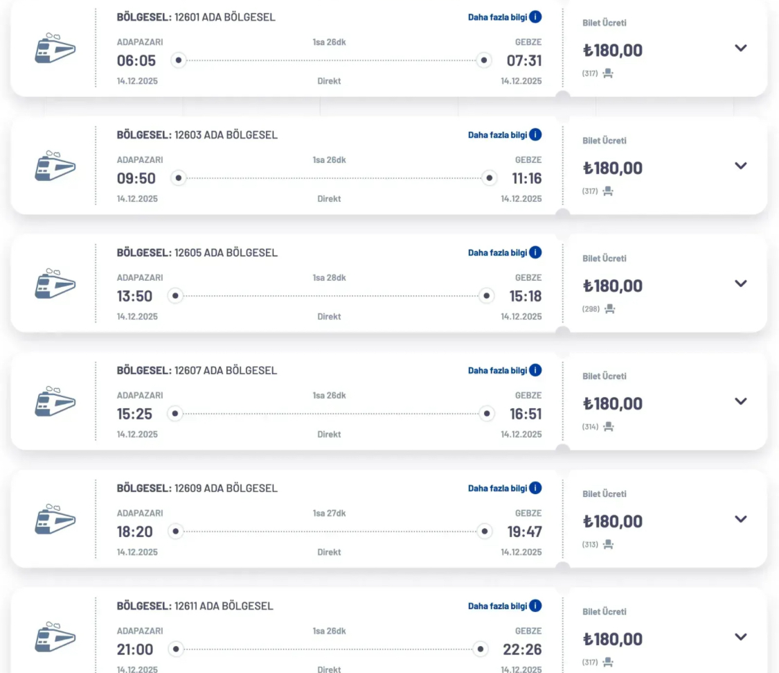 Ada Ekspresi’nin Sefer Saatleri Değişti!