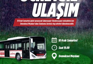 Büyükşehir’den Sakaryaspor maçı için ücretsiz ring seferi