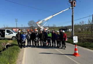 Karadere Mahallesi’nde elektrik hatlarında bakım çalışması
