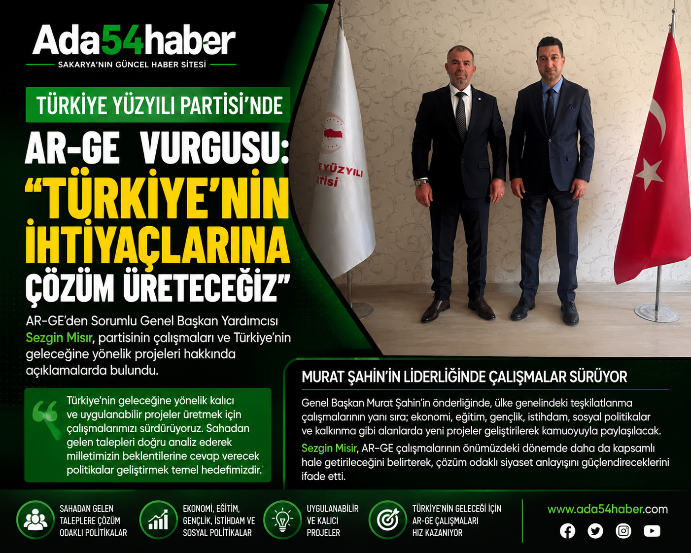 Türkiye Yüzyılı Partisi’nde AR-GE Vurgusu: “Türkiye’nin İhtiyaçlarına Çözüm Üreteceğiz”