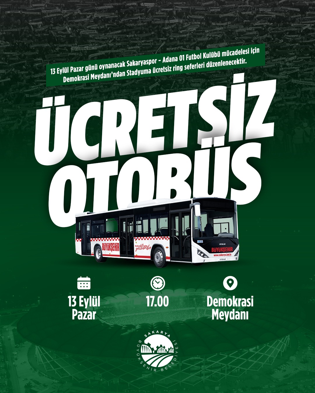 Sakaryaspor Taraftarına Ücretsiz Ring Seferi