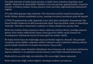 Sapanca Muhtarlar Derneği Başkanı Yıldız: “197 Yıllık Kurumu Yok Saymayalım”